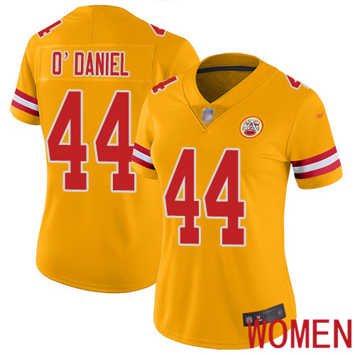Women Kansas City Chiefs 44 ODaniel Dorian Limited Gold Inverted Legend Nike NFL Jersey